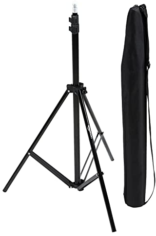 Amazon Basics 2er-Pack Aluminium 2,04 m Kamera Beleuchtungsstativ für Studio- und On-Location-Fotos, 821 g, max. Belastung 3,17 kg, Höhenverstellbar, Tragbar, Kompakte Aufbewahrung - Schwarz