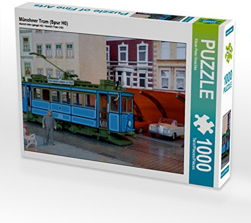 CALVENDO Puzzle Münchner Tram (Spur H0) | 1000 Teile Lege-Größe 64 x 48 cm Foto-Puzzle für glückliche Stunden