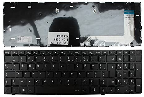 Keyboards4Laptops Francés Marco Negro Negro Windows 8 Teclado de Repuesto para Ordenador portátil Compatible con Lenovo IdeaPad 110-15ISK