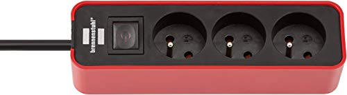 Brennenstuhl Multiprise ECOLOR Rouge, 3 Prises, avec 1,5m de câble