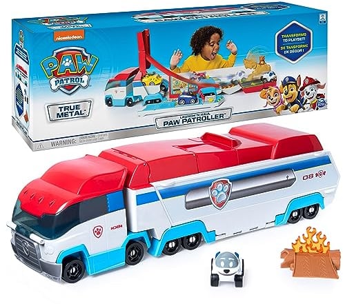 Paw Patrol - Pat Patrouille - Camion Patrouilleur 2 en 1 True Metal - Véhicule avec Circuit, Voiture, Accessoires - Pat Patrouille Jouet - Voiture Enfant - Jouet Enfant 3 Ans Et +