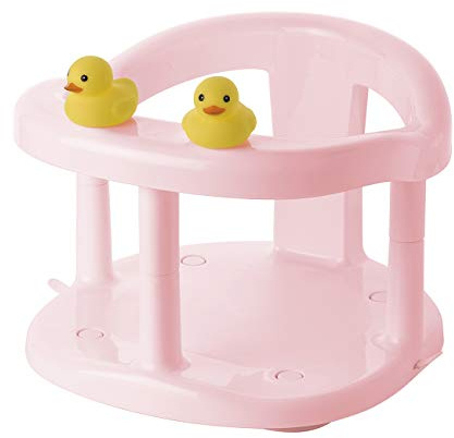 SARO – Soporte Abatible para Bebé con Patitos - Asiento de Baño para Bebé con Ventosas y Antideslizante - Rosa