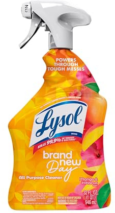Lysol All Purpose Cleaner Spray, Multi-Purpose Disinfecting Spray, Kitchen & Bathroom Cleaner, Mango & Hibiscus Scent, 32 Fl Oz