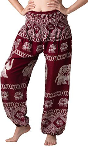 B BANGKOK PANTS Haremshose für Damen, Yoga, Boho-Kleidung mit Taschen, Einheitsgröße