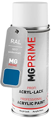 MG PRIME RAL 5017 Verkehrsblau/Traffic blue seidenmatt Acryl-Lack Spraydose | Sprühdose 400 ml, schnelltrocknend