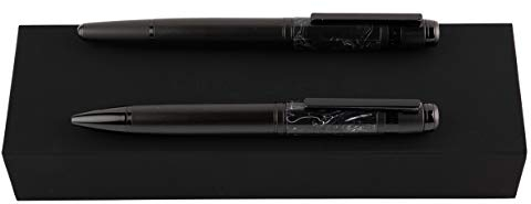 Hugo Boss Fusion Marble Kugelschreiber und Füller Set Messing Schwarz HSI0762A + HSI0764A, HPBP076A