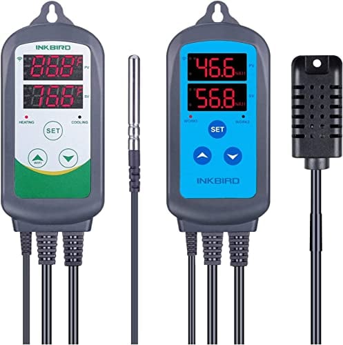 Inkbird ITC-308 WiFi Termoregolatore Digitale e IHC-200 Wi-Fi Umidità Regolatore Digitale, Set di Combinazione per Controllare Temperatura e Umidità