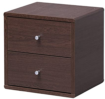 Iris Ohyama, Mueble con cajones Tiradores y guías / Cajonera madera / Mueble lateral / Mueble almacenaje, Moderno, Modular, Oficina, Casa - QR Box - QR-34H - Marrón