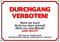 Petsigns Warnschild - Durchgang Verboten! - wetterfestes Metallschild - Premiumqualität, DIN A4