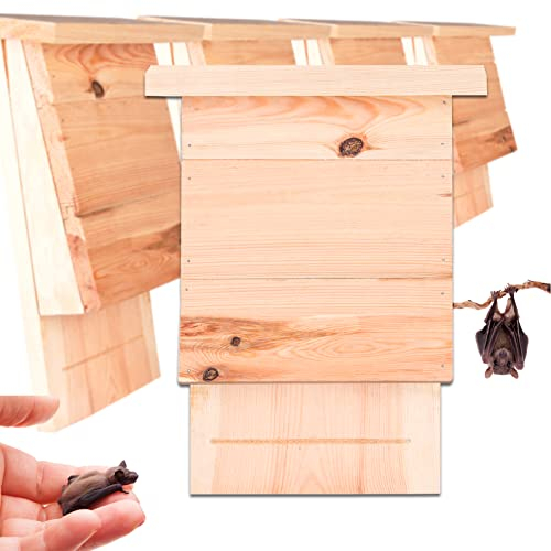 BigDean 5er Set Großer Fledermauskasten aus Massivholz - Fledermaus Nistkasten - Handmade in Europe - Fledermaushaus fertig montiert