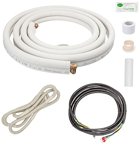 Cherbowing kit tubi rame per climatizzatore 2 x 4 mt da 1/4 3/8 para 9000/12000 BTU(2x 4m 1/4+3/8)