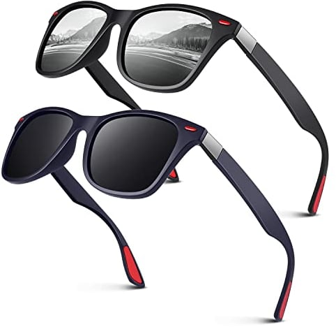 LINVO Polarised Sunglasses for Men and Women,Retro Dark Shades 100% UV Protection for Driving Fishing Running