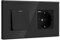 BSEED Interruptor con Enchufe Negro,1 Gang 1 Vía interruptor pared+16Amp Schuko Enchufe con 1 Puerto Tipo C y 1 Puertos USB,16Amp Interruptor de luz de botón pulsador