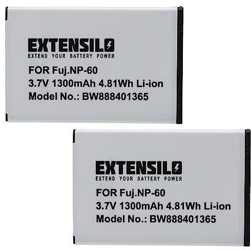 EXTENSILO 2X Batterie Remplacement pour Samsung SLB-1037, SLB-1137 pour Appareil Photo, Reflex numérique (1300mAh, 3,7V, Li-ION)