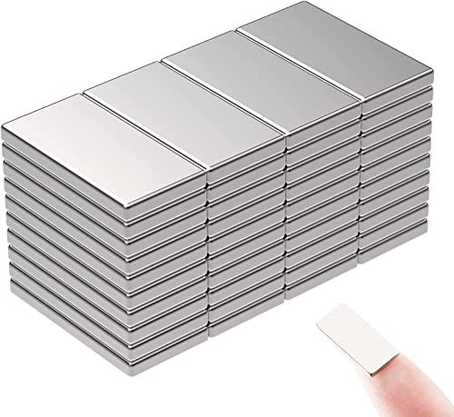 Neodym Magnete Wukong, 20x10x2 mm Bar Magnete 40 Stücke Rechteckiger Ziegel für Whiteboards, Kühlschrank, Handwerk, Notiztafel oder DIY