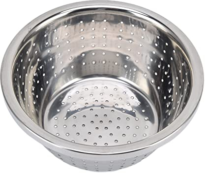 Colador microporoso de acero inoxidable 304 colador rallador de gran capacidad colador de cocina para lavar verduras, frutas y arroz(22cm)