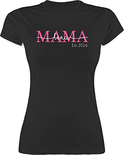 Shirt Damen - Mama Mom Mutti Geschenk zum Muttertag - L - Schwarz - mütter t-Shirts muttertagsgeschenk Mutter est Tshirt personalisierte muttertagsgeschenke mutterzagsgeschenke für t-Shirt