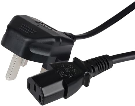 Maplin Power Lead IEC C13 Female Plug to UK 3 Pin Mains Plug 5 Amp Fuse, 2m Cable