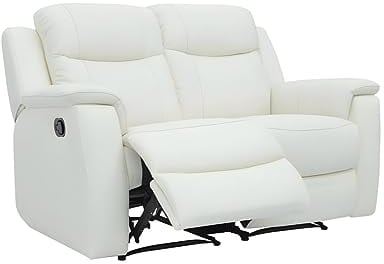 Vente-unique-Relaxsofa Leder 2-Sitzer - Elfenbeinfarben - Evasion