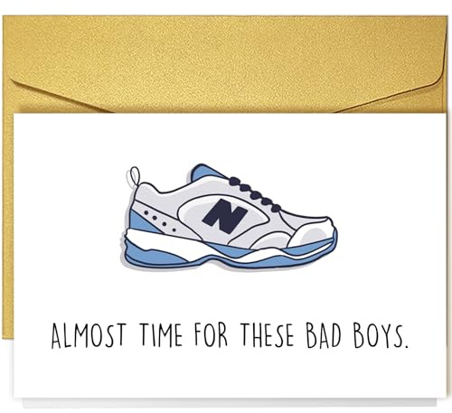 Qiliji Funny Dad Shoes Father's Day Card, Birthday Card for Old Man, New Balance Greeting Card for New Dad, Pregnancy Announcement Card, Retirement Card