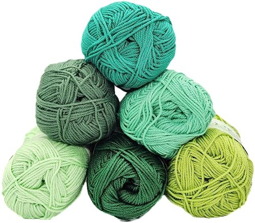 Kit granny square filato per uncinetto, kit mattonelle verde 300gr