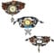 JewelryWe Uhren Damen Leder Geflochten - 3pcs Vintage Feder Schmetterling Blatt Analog Quarz Armbanduhr Frauen Retro Uhr mit mehrschichtig geflochten Leder Armband Wickelarmband