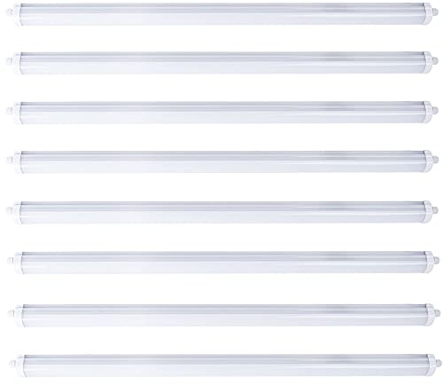 V-TAC LED Wannenleuchte 48 Watt LED Feuchtraumleuchte LED Röhre 150 cm Garage Werkstattleuchte kaltweiß, 3840lm 6400K,8er Set