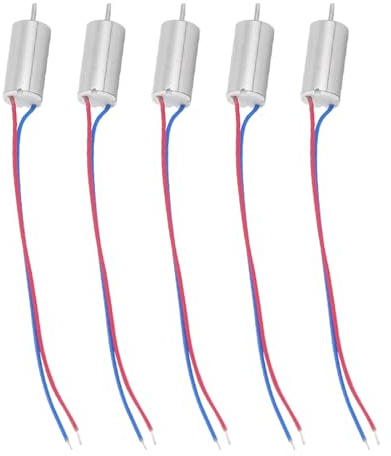 5 Pièces 6x12mm Micro Moteur sans Noyau 21800 Tr/min Moteur 3.7V Moteur sans Noyau Puissance Nominale 0.42W pour Modèles Aériens Avions Jouets Machines Drones Propre Moteur