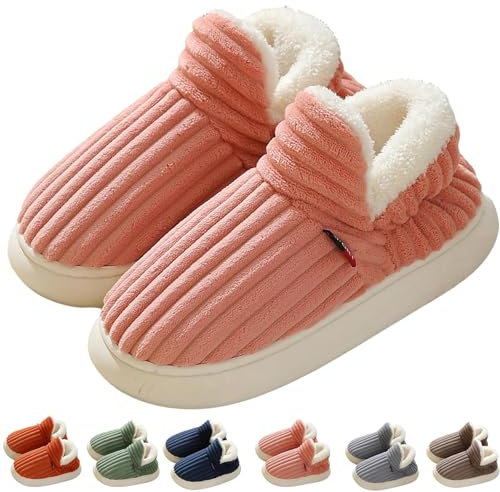 METERTREE Sunmoine Chaussons d’intérieur pelucheux chauds et douillets pour homme et femme - Aux chevilles - Sensation de marcher sur un nuage, rose, 6.5-7.5 Women/5.5-6 Men