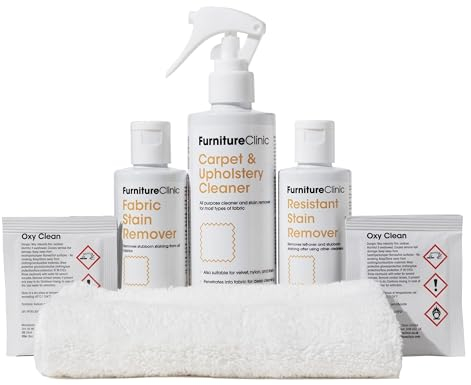 Furniture Clinic Carpet & Upholstery Stain Removal Kit - Complete Kit to Remove All Types of Stubborn Staining from Any Fabric - Removes Fresh and Dried-In Stains