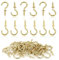 TuseRxln Metal Ceiling Cup Screw Hooks, 60 Pieces Gold Screw-in Eye Hook Holder for Hanging Plants Mug Arts Decorations