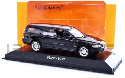 Minichamps - Volvo V70 Break Black 2000 - Maßstab 1/43 - Metall-Modellauto für Erwachsene und ältere Kinder