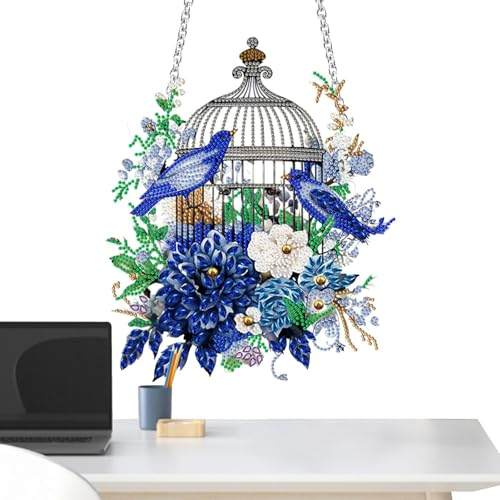Wandaufkleber, Motiv: Blume, Vogelkäfig, Pflanze, Blätter, Wandaufkleber, Blumenranke, Wohnzimmer, Schlafzimmer, Kinderzimmer, Heimdekoration, Wandkunst, Aufkleber, Schmetterling, Blume, hängende Rebe