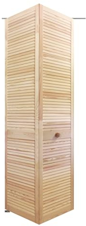 Onlywood Ante per armadio a muro persiana da Interni 51 x 205 cm - Kit porta a libro in Legno Grezzo compreso di binario - Ante armadio a muro fai da te montaggio facile