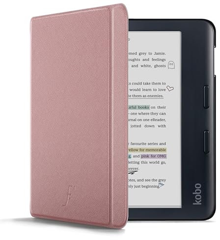 Forefront Cases Étui pour Kobo Libra Colour (Modèle: 2024) - Mince et Léger, Fonction Automatique Veille/Réveil Intelligente Étui, Coque (Housse) de Protection pour Kobo Libra Colour - Or Rose