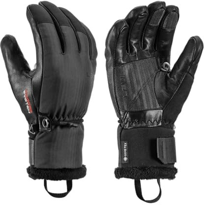 LEKI Damen Lantana 3D GTX Warm Gore-Tex wasserdichte Handschuhe für Skifahren, Snowboarden & kaltes Wetter - Graphit-Schwarz - Small, 7.5