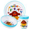 Hey Duggee 3pcs Reusable Bicolor Premium Kids Dinner Tableware Set Plate, Bowl & Tumbler, BPA Free