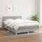 OHOOWOO Boxspringbett mit Matratze Hellgrau 140x190 cm Stoff,Premium Boxspringbett mit höhenverstellbarem Kopfteil für erholsamen Schlaf