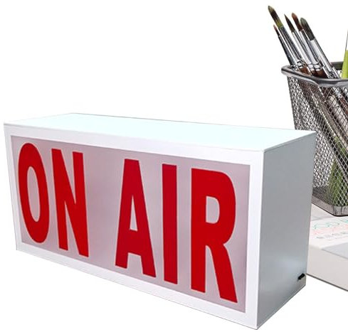 On Air Schild – On Air Light | LED-Schild | Umgebungsbeleuchtung Schreibtischlampe | batteriebetriebenes Aufnahmeschild | Studio-LED beleuchtet | On Air Podcast-Schild Studio |
