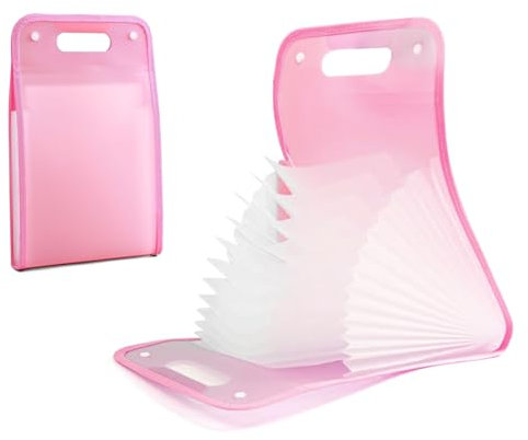 Gsrhzd Sammelmappe A4, Ordner Organizer, 36 * 24CM Wasserdicht Staubdicht Dokumentenmappe A4 mit 13 Fächern, Rosa
