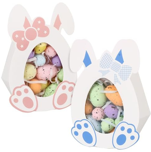 BOFUNX 20pcs Osterhasen Geschenkboxen zum Befüllen Osterhasen Kisten Süßigkeiten Box Schokolade Box für Basteln Kinder Geschenkverpackung Ostergeschenke