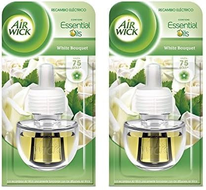 Air Wick Ambientador Eléctrico Recambio White Bouquet, 19 Mililitros (Paquete de 2)