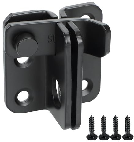 Mooche Shed Lock Gate Lock Door Bolt Black, SUS304 Stainless Steel Flip Door Latch, 4CM Gate Latches Tiny Padlock Hasp for Wooden Gates Garden Shed Cupboard Pet Cage