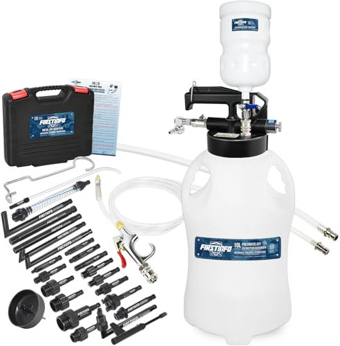 FIRSTINFO A1135QKEU | 10L | Getriebeöl Befüllgerät | Pneumatikmodus | mit 22 ATF-Adaptern Set