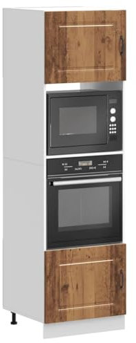 Brokky-Oven Cabinets 2 pcs Lucca Old Wood Engineered Wood|Kitchen Base Oven Cabinet,Base Kitchen Unit