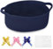 COMSE Small Woven Basket with Gift Bags and Ribbons, Gift Basket Empty, Nursery Organisers Storage for Baby Toy, Cotton Rope, 30.5 x 20 x 13 CM, Navy Blue