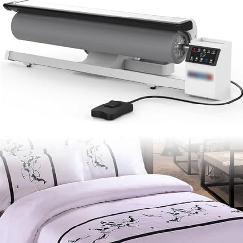 Commercial Rotary Roller Iron Steam Press - Continuous Steam Ironing Machine with Foot Pedal, for Efficient Ironing of Linens, Bed Sheets & More