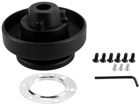 Durlo Steering Wheel Hub Adapter, Black Aluminum Hub Snap Off Adapter Boss Kit for E36 MOMO/OMP/NRG