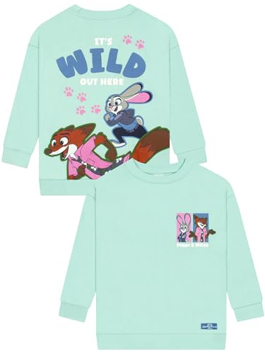 Disney Felpa Bambina Zootopia, Felpa Ragazza Nick Wilde E Judy Hopps, Abbigliamento Bambina Cotone, Maglione Ragazza