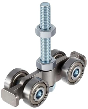 Sliding Barn Door Rollers - Metal, 4 Wheel Heavy Duty Silent Hardware | Gate Trolley For Interior Exterior Home Bedroom Garage Farm